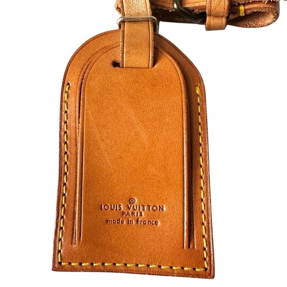 Authentic Louis Vuitton Vachetta Leather Large Luggage Tag with Poignet - Picture 3 of 9